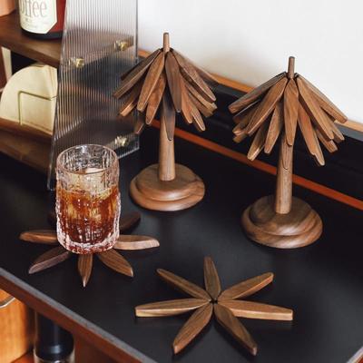 隔热垫一棵树桌垫碗垫杯垫创意家用防烫餐垫实木茶托 托覆古桌面