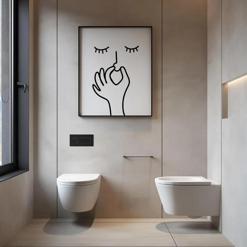 现代简约卫生间挂画波普艺术墙饰 有框Bathroom装饰画