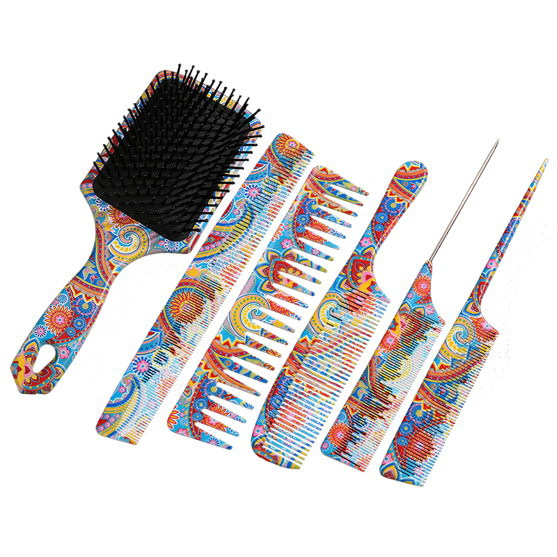 加厚剪发梳子家用发廊发型师理发店尖尾梳苹果梳双面梳长发平头梳