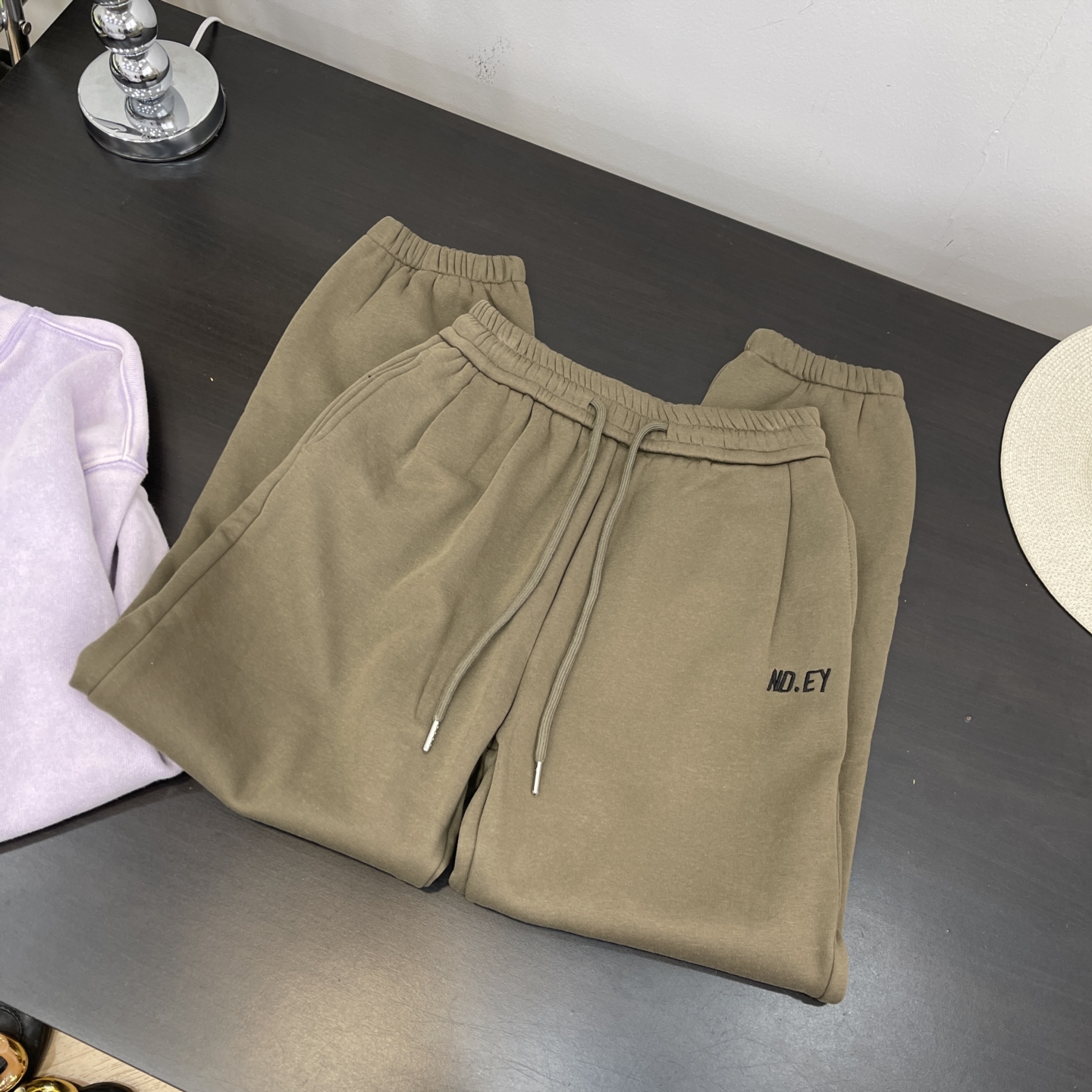 秋冬潮流宽松女运动加绒抽绳毛圈卫裤束脚休闲长裤K#16