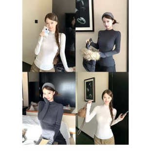 霞 百搭上衣女纯色休闲宽松显瘦毛衣J 2025年秋季 韩式 新款