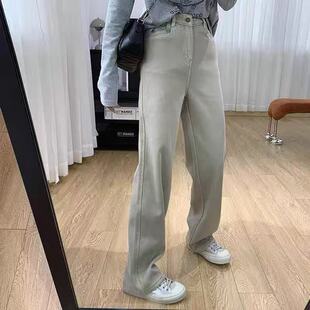 简约百搭气质长裤 女2024秋冬新款 复古直筒牛仔裤