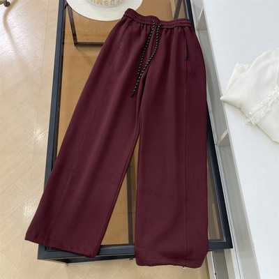 休闲裤宽松慵懒风高腰冬季新款显瘦百搭直筒裤女 L#5