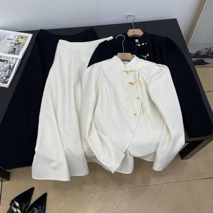 国风盘扣气质外套上衣搭高级感A字裙L 套装 新中式