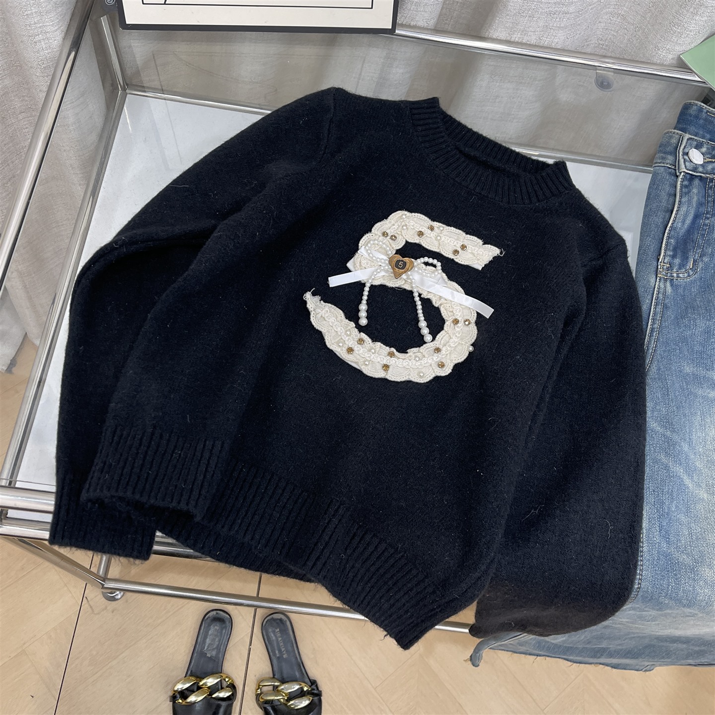 【霞】毛衣圆领时尚保暖秋冬甜美直筒百搭显瘦休闲宽松女 L#5