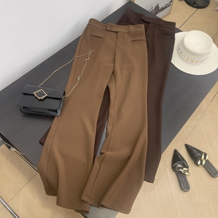 2025秋冬新款 美式 子高腰显瘦腿长休闲裤 微喇裤 休闲裤