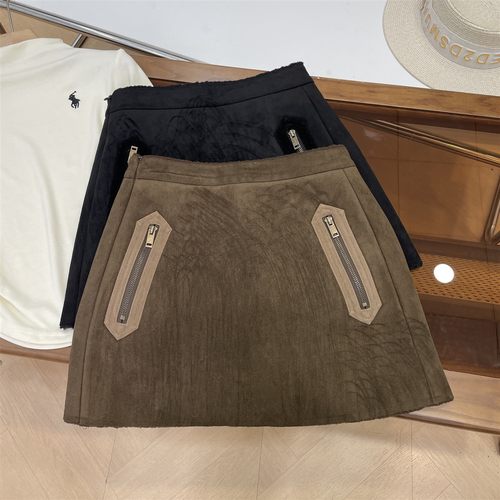 半身裙纯色时尚小众时尚显瘦2025冬季直筒高腰A字女 K#21