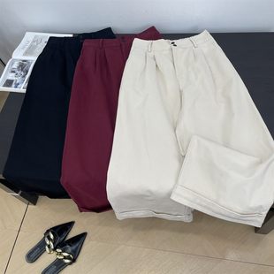 休闲裤 百搭高腰显瘦垂感阔腿裤 新款 女2025秋冬季