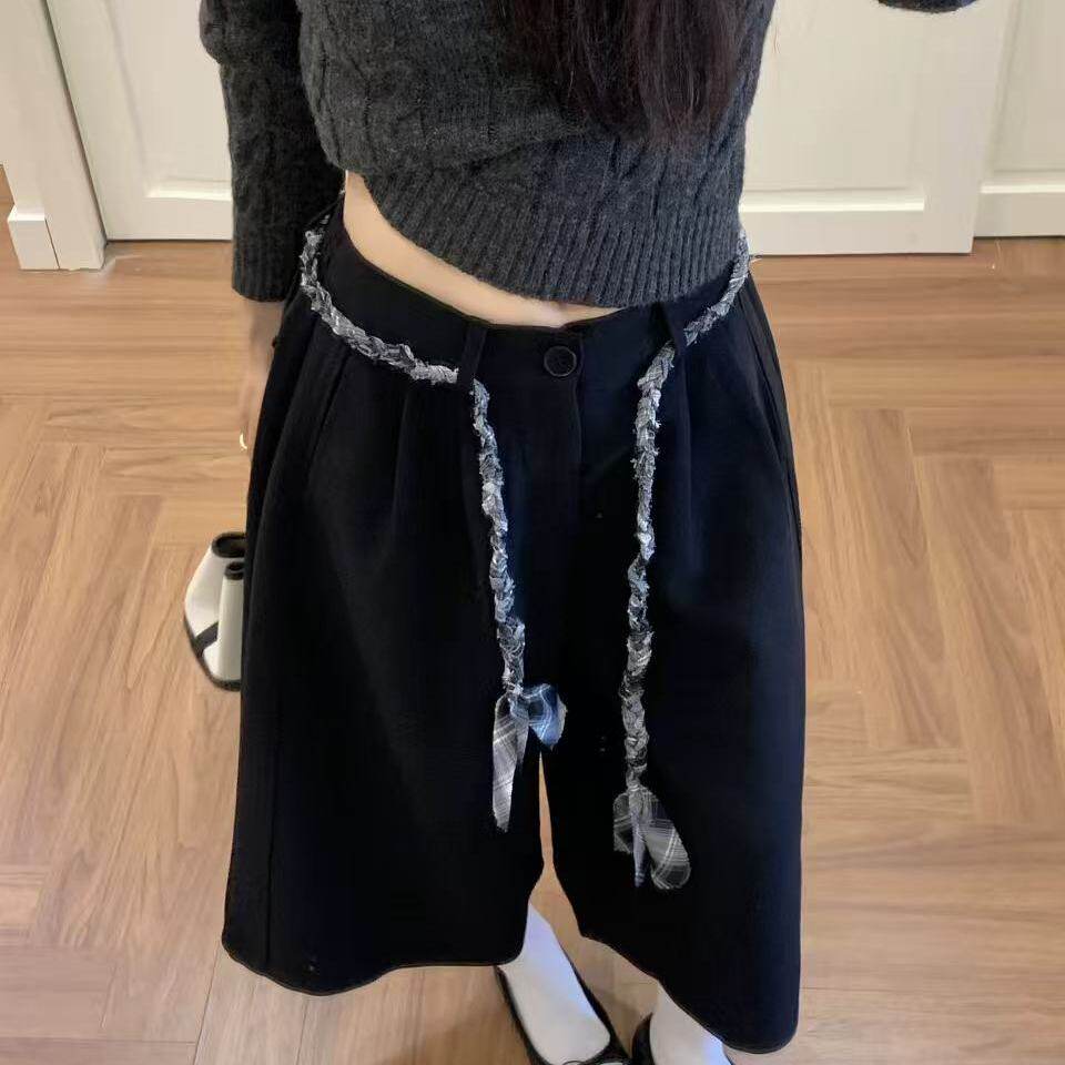 阔腿高腰七分裤秋冬新品休闲百搭修身气质显瘦中短裤K#16