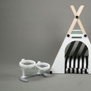 狗碗防打翻高脚猫碗可调节护颈椎斜口碗玻璃双碗猫水碗猫咪宠物碗