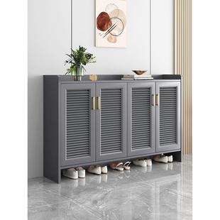 灰色全铝合金属鞋柜家用门口户外阳台室外防雨防水防晒定制储物柜