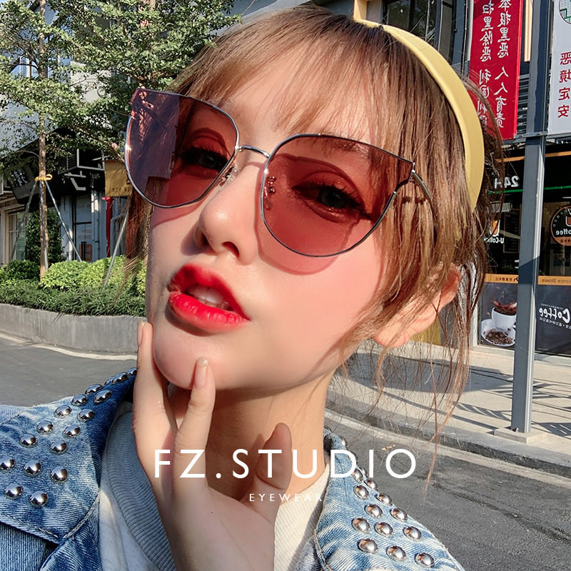 高级感复古墨镜女款2025新款 红色猫眼太阳眼镜 防紫外线街拍网红