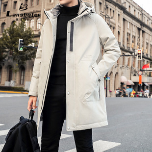 风衣款羽绒服秋冬新款90白鸭绒中长加厚羽绒服青年男士户外羽绒服