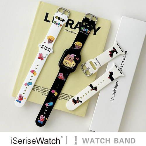 适用于IWATCH趣味动物硅胶表带