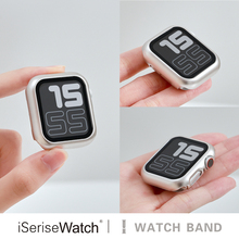 iserisewatch适用iwatch11保护壳表带苹果手表s10applewatch987se表壳PVC壳膜一体防摔全包防刮40/44/41/45mm
