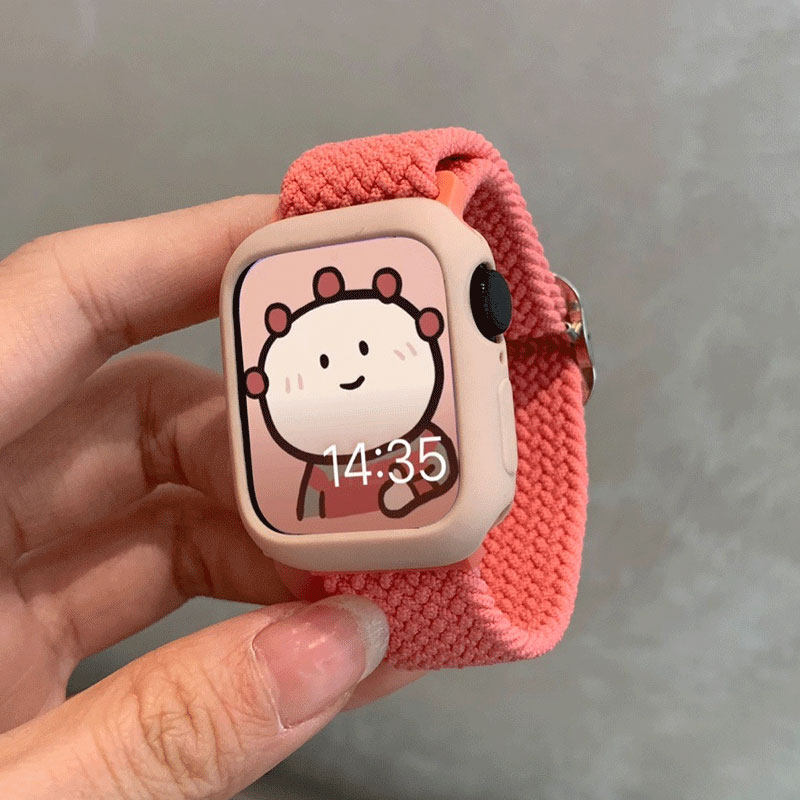 iserisewatch适用iwatchs11表带applewatch10代s9尼龙苹果手表s8表带s7编织41/45mm创意小众男女新款透气夏