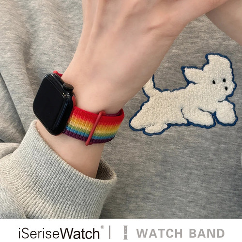 尼龙胶扣多色苹果表带