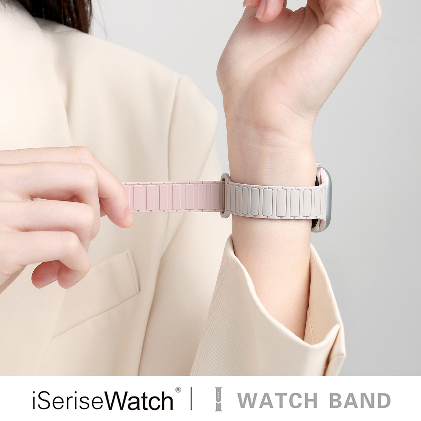 适用AppleWatch磁吸透气细表带图片
