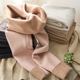 保暖打底裤 粉色加绒鲨鱼裤 高腰收腹加厚瑜伽裤 新款 外穿 女2025冬季