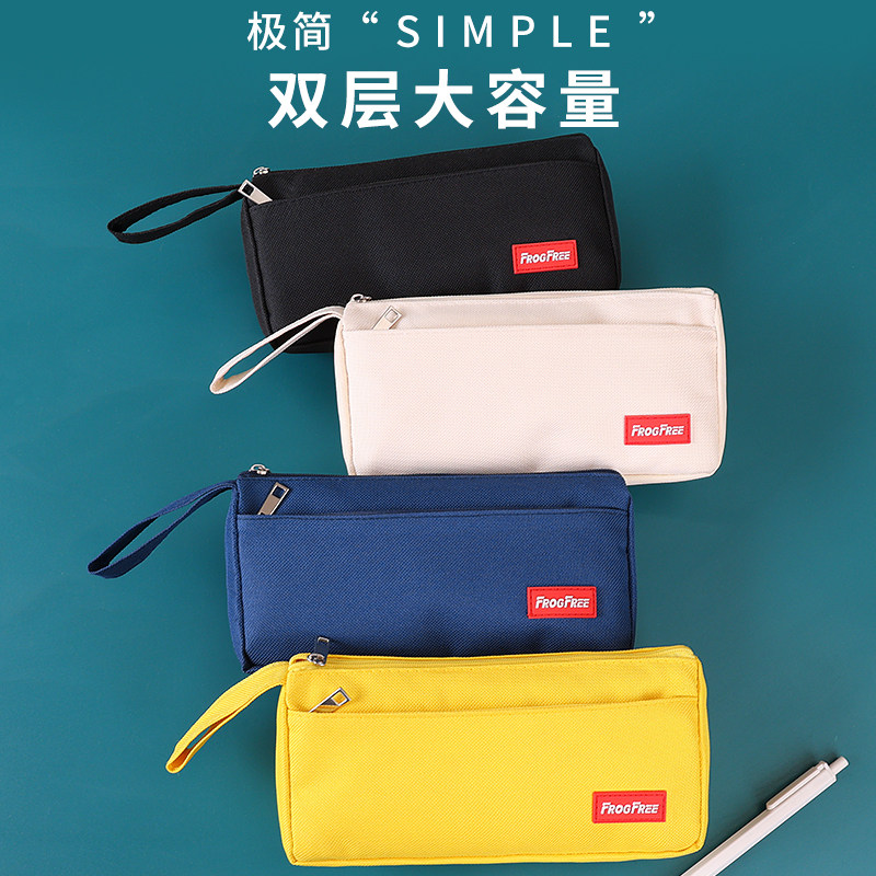 笔袋定制印logo幼儿园宣传招生礼品简约大容量手提帆布文具袋定做