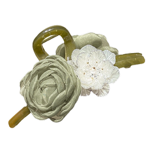 叠叠层层！新中式山茶花！原创女后脑勺发量多森系鲨鱼夹发卡饰品