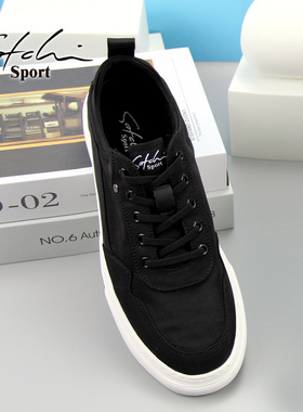 沙驰运动男鞋布鞋帆布鞋轻质软底系带男式休闲鞋板鞋