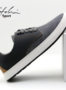 沙驰运动布鞋男鞋帆布鞋透气舒适低帮休闲鞋懒人鞋系带男潮流板鞋