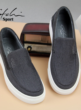 沙驰运动布鞋男鞋帆布鞋休闲鞋轻便套脚男士软底透气板鞋