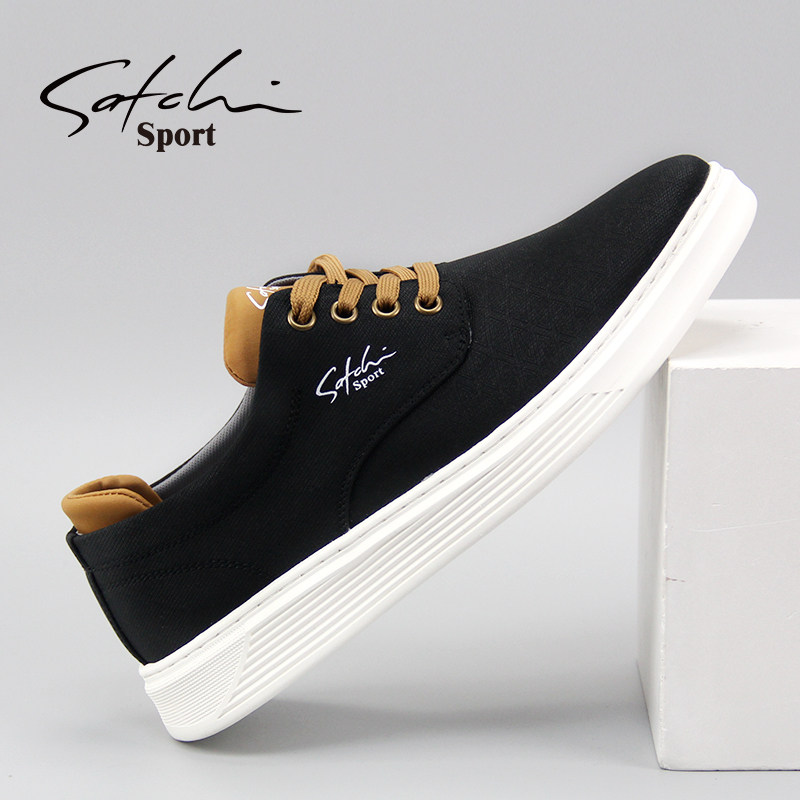 沙驰运动帆布鞋男鞋休闲鞋男简约透气布鞋系带男潮流板鞋 - 沙驰驰昱专卖店出品