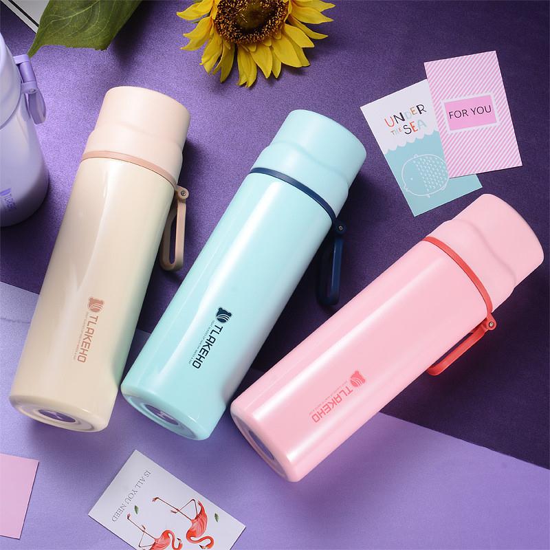 保温杯男女士带盖子喝水茶杯创意学生手提杯304 保温杯女水杯高颜