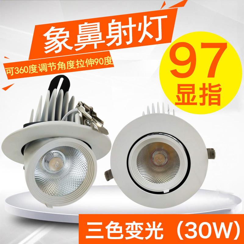 厂家现货LED象鼻射灯30W服装店COB天花嵌入式4500K聚光灯一件代发