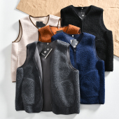 北欧高端户外 情侣可穿秋冬男女纯色百搭双面绒厚实坎肩背心马甲