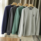 工厂尾货宽松圆领小熊刺绣休闲长袖 出口韩国余单 外贸男装 卫衣春