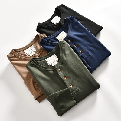 男士全棉鱼鳞毛圈简约长袖卫衣