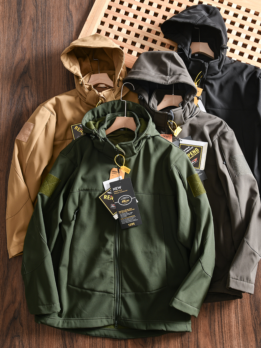 男士秋冬户外休闲加绒夹克外套