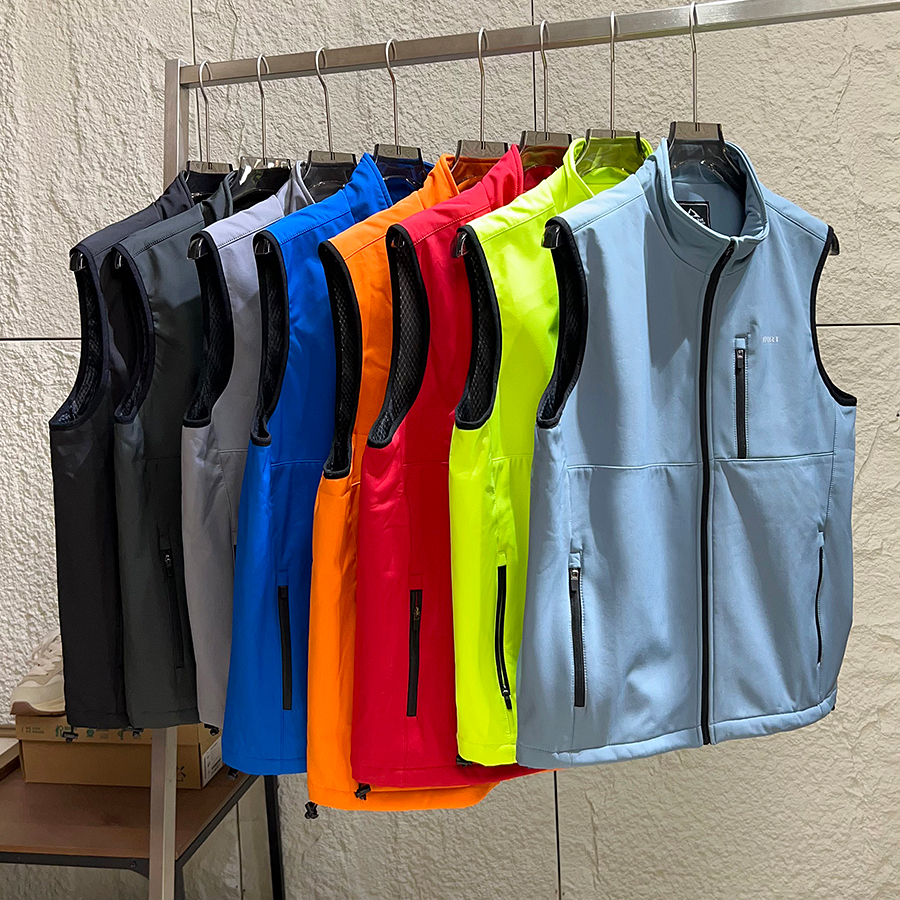 户外防风防泼水透气立领软壳马甲