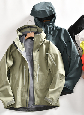 新品牛货！线下7K+！外贸男士户外全压胶防水连帽硬壳冲锋衣外套