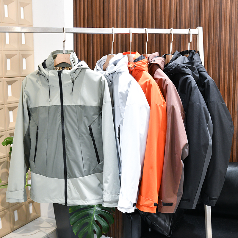 秋冬户外山系连帽冲锋衣外套