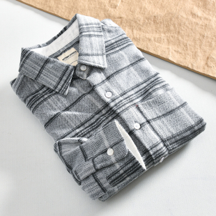 美式 衬衫 工装 加厚毛呢宽松休闲长袖 外套潮 秋冬外贸男士 自留款