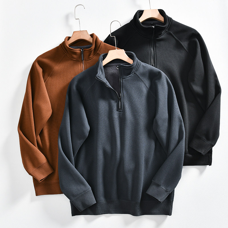 出口单~软糯绵羊毛混纺！秋冬季男士加绒保暖半拉链立领长袖卫衣,男装,卫衣,淘宝优惠券,粉丝福利购,淘宝优惠卷