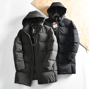 石墨烯自发热！高蓬松90鸭绒！冬季男士加厚保暖中长款连帽羽绒服