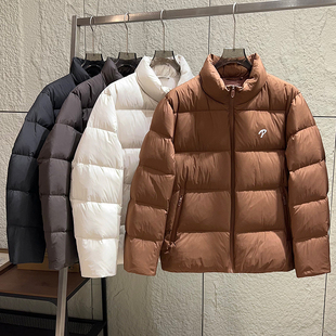 初代面包服！高蓬松！秋冬男士外贸纯色立领拉链休闲款羽绒服外套