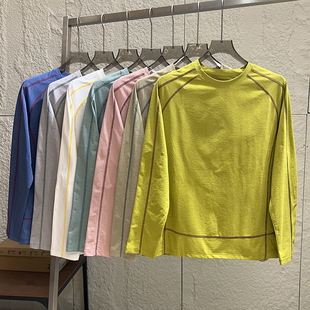 男女百搭吸湿速干长袖 户外山系机能 新款 秋季 T恤 3D立裁明线设计