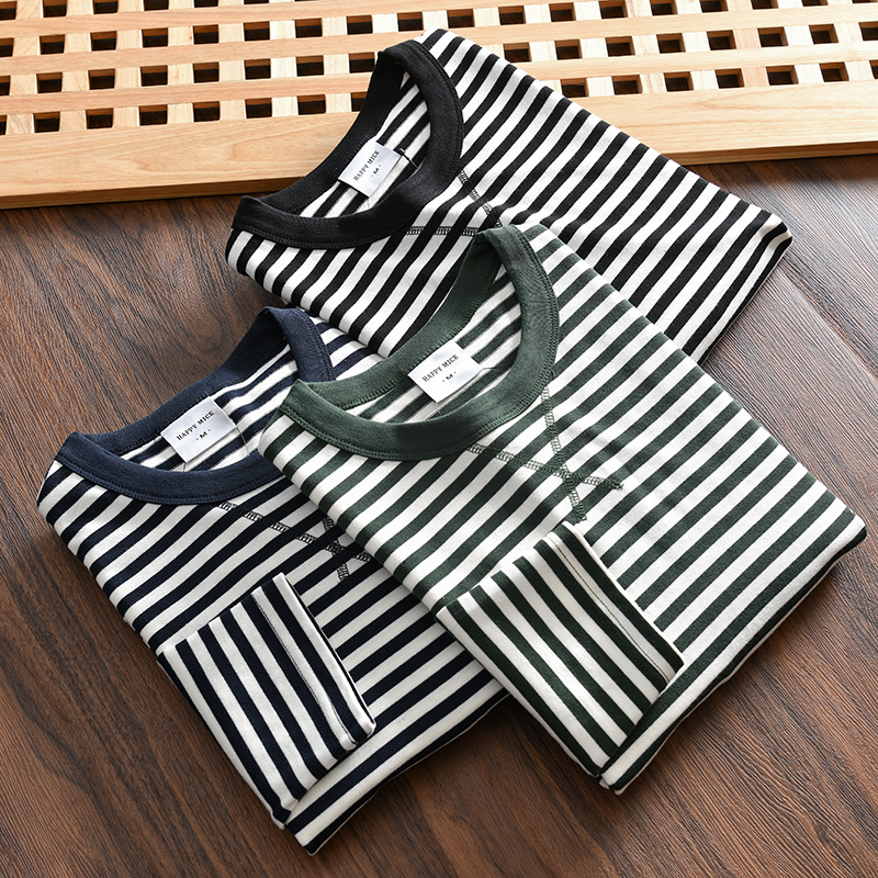 男士复古海魂衫条纹长袖T恤