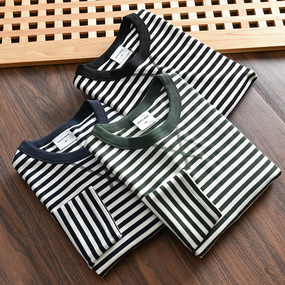 男士复古海魂衫条纹长袖T恤