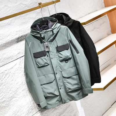 户外防水可拆卸内胆连帽羽绒服
