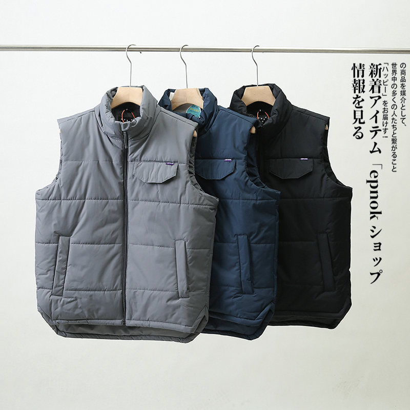 户外防泼水宽松休闲夹棉工装马甲