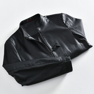 轻奢高端！防风防水！秋季男士商务通勤休闲百搭立领皮衣舒适外套