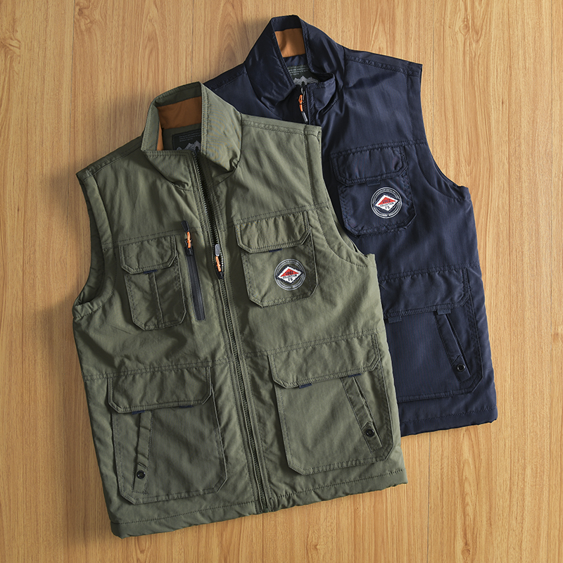 马甲工装多口袋加绒加厚钓鱼