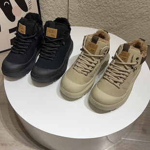 户外运动加绒保暖防滑雪地靴百搭休闲鞋 外贸男士 潮 冬季 太暖和了